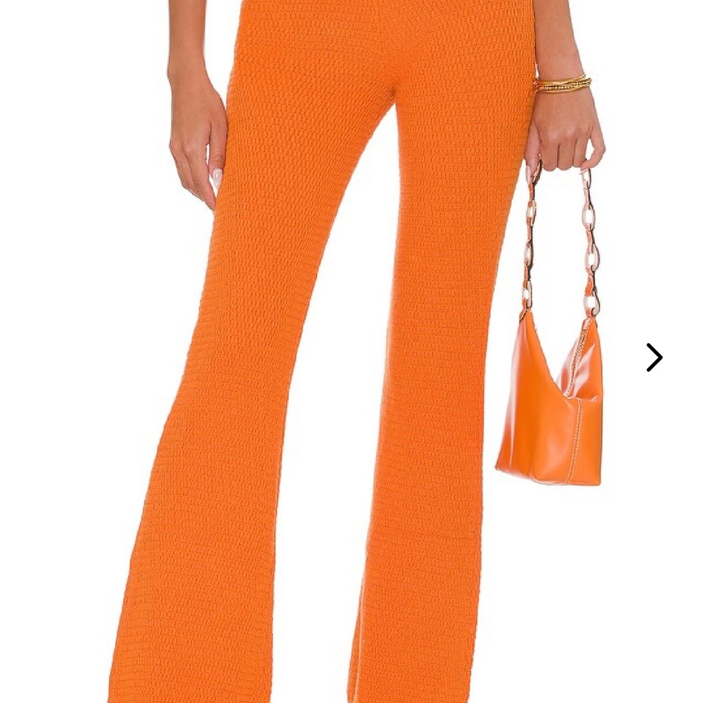 Lovers + Friends Bright Orange Straight Leg Pants